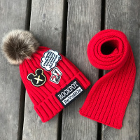 [促销]2韩国3秋冬款4儿童5护耳帽子6围巾男孩7女童8宝宝9毛线帽围脖10岁