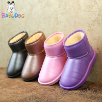 [促销]【大促冲量】【BABUDOG正品】加厚毛绒超纤皮实心软底童雪地靴