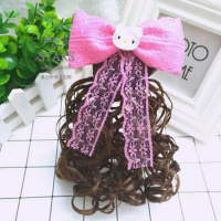 [促销]儿童假夹宝宝假饰头饰卷卷饰品女童公主蕾丝蝴蝶结饰品