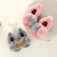 [促销]2018冬季包后跟儿童棉拖鞋加厚毛绒男女童棉鞋家居防滑棉鞋