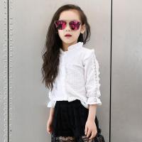 [促销]韩版女童2018春秋装百搭长袖衬衫儿童打底衫上衣宝宝立领白衬衣潮