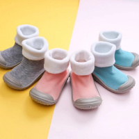 [促销]儿童婴儿地板鞋棉袜软底加厚胶底鞋袜防水防滑宝宝学步鞋0-4岁