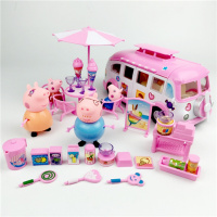 [促销]小猪佩奇玩具家庭套装佩佩猪一家四口佩奇猪房车过家家儿童玩具车