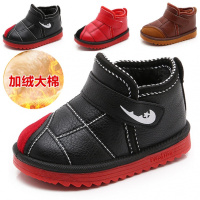 [促销]2018冬季韩版儿童短靴男女宝宝中帮厚底雪地靴小童学生棉鞋加绒靴