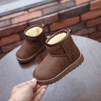 [促销][保暖加绒防滑棉]时尚款女童短靴儿童雪地靴男童2018新款冬季棉