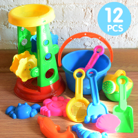 [促销]夏季沙滩玩具套装儿童宝宝玩沙子沙漏沙铲大漏斗戏水工具12件套