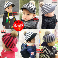 [促销]儿童帽子秋冬天男童鸭舌帽韩版潮女童1-4岁宝宝毛呢帽小孩马术帽