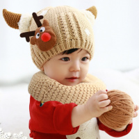 [促销]儿童帽子女宝宝帽子婴儿帽子冬天男童毛线帽毛绒帽针织帽冬帽童帽