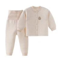 [促销]婴儿套装宝宝加绒彩棉三层保暖套装儿童夹棉开衫高腰护肚棉裤套装