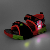 [促销]男童凉鞋夏新款男孩小童卡通奥特曼闪灯青少年学生宝宝软底沙滩鞋