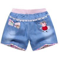 [促销]女童牛仔短裤子夏季新款童装儿童薄款中大童淑女卡通休闲宽松热裤