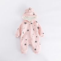 [促销][加绒加厚]婴儿连体衣服女宝宝哈衣男儿女童棉衣冬装外出服