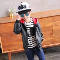 [促销]童装男童女童外套春款2018新款儿童皮衣中大小童皮夹克女童棒球服