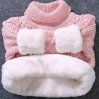 [促销]加绒加厚棉毛衣圆领高领儿童毛衣小童针织衫男童女童秋款冬款麻花