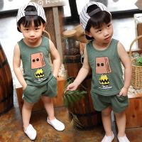 [促销]宝宝背心套装夏男小童潮儿童男宝宝夏装2-6岁2夏季男童无袖薄儿童