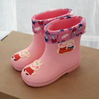 [促销]儿童卡通小猪佩奇雨鞋加绒保暖男女童小孩宝宝童雨水靴加绒短筒棉