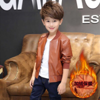 [促销]男童皮衣儿童加绒外套韩版童装秋冬装小男孩2018秋冬季新款皮夹克