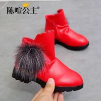 [促销]女童靴子短靴2018秋冬季中大童鞋公主鞋棉靴马丁靴单靴儿童鞋女