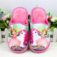 [促销]外贸尾单儿童棉拖鞋冬季女童拖鞋亲苏菲亚爱莎公主保暖拖鞋2-10岁