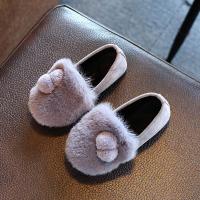 [促销]2018秋冬季新款儿童棉鞋女童加绒公主鞋女孩毛毛鞋宝宝鞋豆豆鞋潮