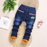 [促销]女童加绒牛仔裤女宝宝秋冬款加厚棉裤儿童加棉长裤子1-2-3-4-5岁