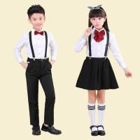 [促销]儿童合唱服钢琴演出服男女小主持人服装背带裤礼服套装朗诵比赛团