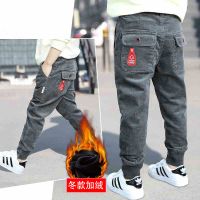 [促销]男童加绒裤子2018秋冬装中大童长裤童装运动裤儿童加绒加厚休闲裤