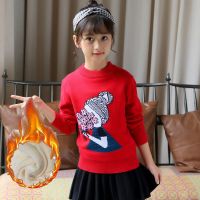 [促销]酷嘎女童长袖童装加绒卫衣童装冬款上衣韩版加厚保暖小孩打底衫