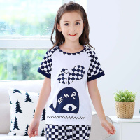 [促销]儿童睡衣女夏季纯棉短袖套装女孩薄款中大童装公主卡通可爱家居服