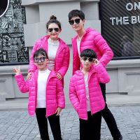 [促销]秋冬款棉衣亲子装一家三口男女羽绒棉棉服母子装男童女童连帽棉袄