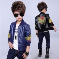 [促销][限抢1000件,抢完恢复35.9][男童皮衣秋冬款加绒/不加绒]2017童装新款秋装中大童男童外套印花夹克保暖