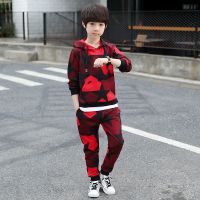 [促销]童装儿童夏装男童亚麻两件套2018新款夏季短袖中大童棉麻套装男装