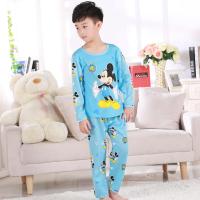 [促销]春夏季男童睡衣女童短袖中大童儿童睡衣男孩女孩家居服套装长袖