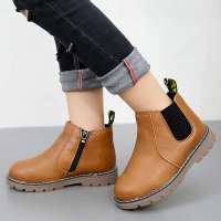 [促销]秋冬儿童雪地靴女童百搭短靴男童靴子加绒短靴防滑雪地靴