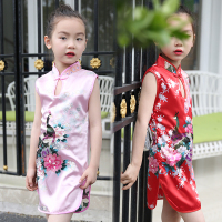 [促销]童装女童裙子中国风无袖连衣裙民族裙夏季公主裙民族风旗袍裙
