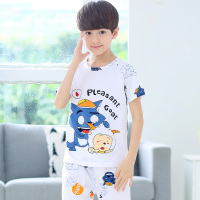 [促销]儿童睡衣男童纯棉短袖套装男孩春秋童装宝宝中大童夏季薄款家居服