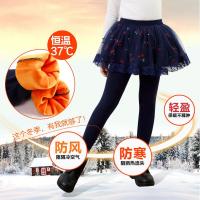 [促销]童装女童网纱裙裤长裤女童秋装2018儿童假两件女孩裤子秋冬款加绒