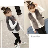 [促销]儿童仿皮马甲童装女童外套仿皮外套仿兔毛坎肩中小女童装女宝宝背心可节大小皮马甲儿童女童