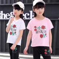 [促销][精品]2018新款潮夏装女大童女童装儿童中大童女装夏两件套装