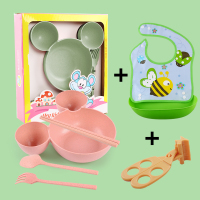 [促销]分格PP米奇碗卡通餐具套装创意儿童小孩盘礼品饭兜食物夹勺叉筷碗