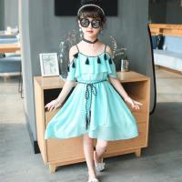 [促销]堡乐巴童装女童连衣裙中大童雪纺带裙女孩夏季长裙儿童夏装裙子