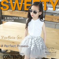 [促销]童装两件套夏装新款儿童公主裙子女装女孩夏季中大女童蕾丝裙潮