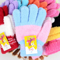 [促销]儿童手套冬季保暖男女学生半指全指写字手套毛线针织电脑打字手套