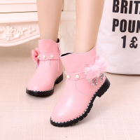 [促销]女童靴子秋冬短靴2017新款儿童马丁靴女童鞋中大童二棉公主靴