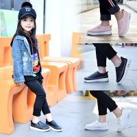 [促销]2018春秋新款儿童豆豆鞋韩版儿童皮鞋男童女童板鞋一脚蹬懒人单