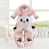 [促销]2018婴儿保暖内衣套装宝宝背带裤加厚夹棉春秋装纯棉外穿宝宝衣服