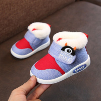 [促销]秋冬1-3岁男宝宝棉鞋学步鞋软底机能鞋 儿童鞋女宝宝鞋加绒帆布鞋