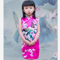 [促销]女童旗袍裙夏儿童装立领唐装中国风连衣裙舞蹈演出服小童宝宝裙子