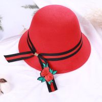 [促销]儿童毛呢帽子小孩盆帽秋冬韩版时尚百搭礼帽女孩女宝公主帽3-10岁