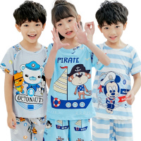 [促销]夏季儿童睡衣短袖男孩女童中大童宝宝睡衣薄款女孩小孩家居服套装